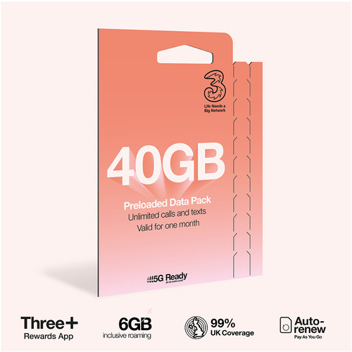 Three payg voice - payg, 40