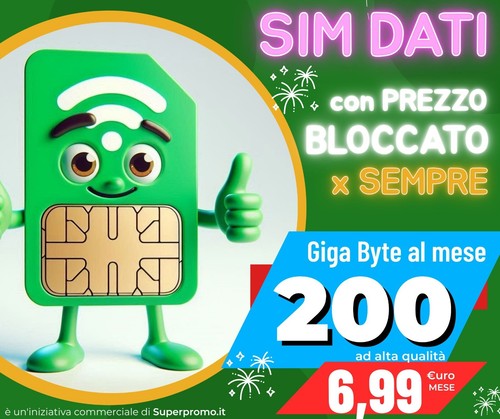 Sim dati 200gb al - 200gb, a